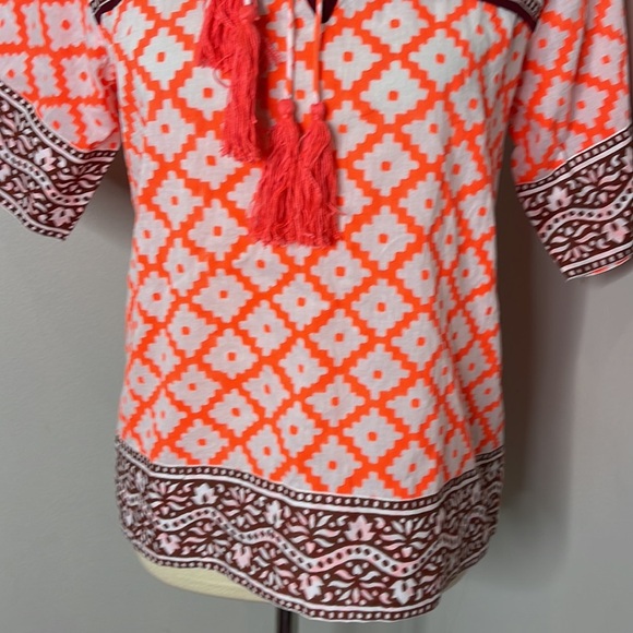 SZ Blockprints for jcrew‎ Leyla tunic neon coral - Picture 9 of 11